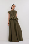 FLYNN OLIVE LINEN TIE MAXI SKIRT - PRE ORDER