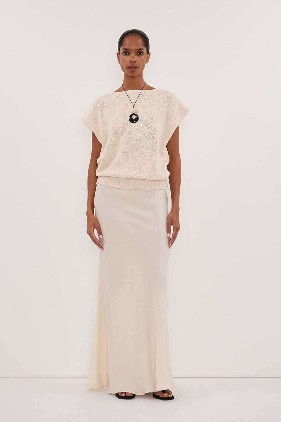 CONNIE SANDSTONE CUPRO MAXI SKIRT Clothing DISSH Boutiques 6 SANDSTONE 