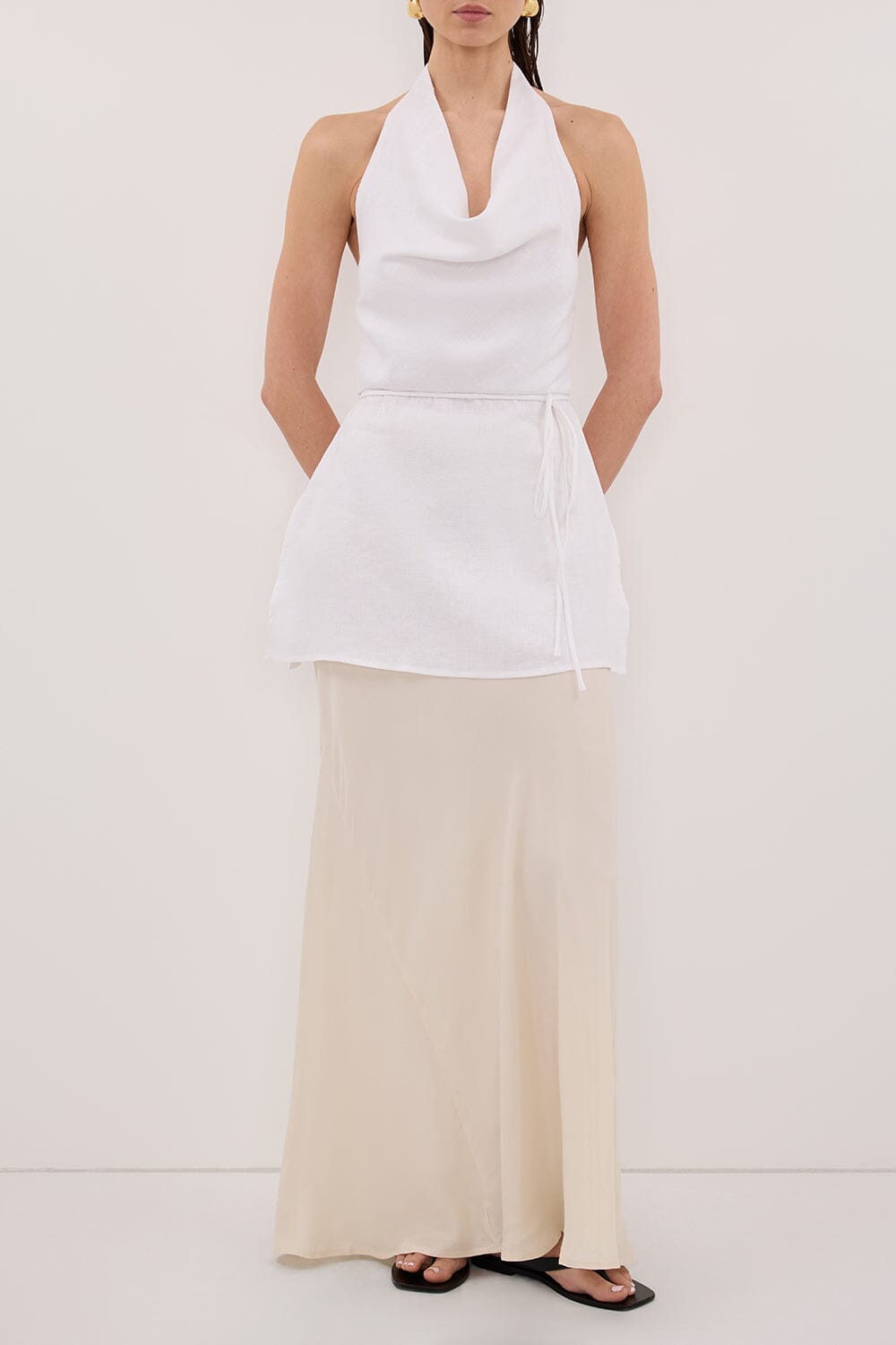 CONNIE SANDSTONE CUPRO MAXI SKIRT