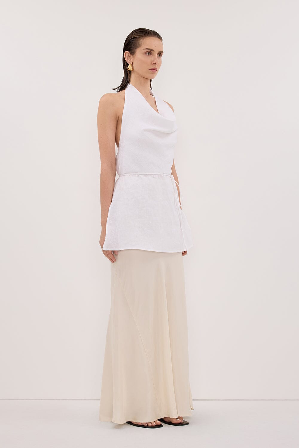 CONNIE SANDSTONE CUPRO MAXI SKIRT