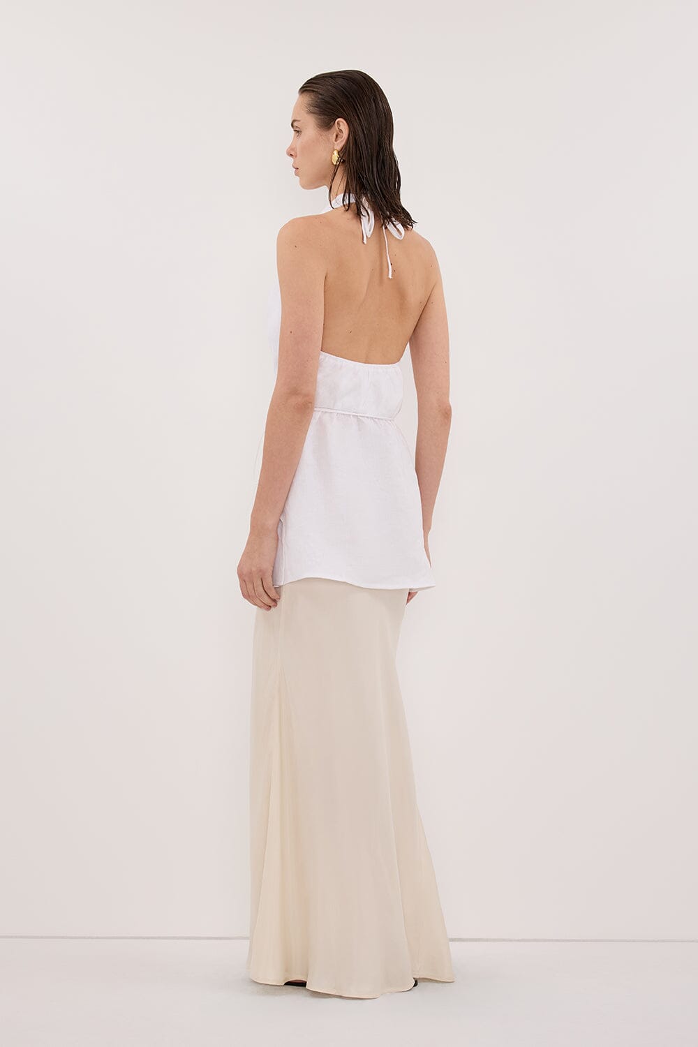 CONNIE SANDSTONE CUPRO MAXI SKIRT