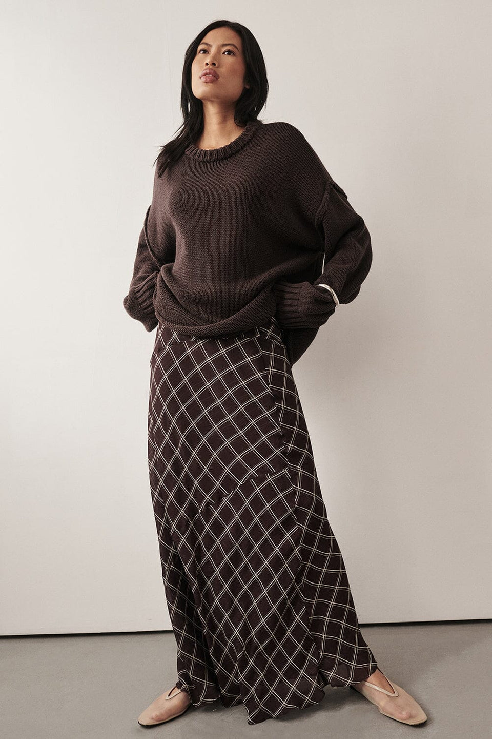 ARLINGTON CHOC MIDI SKIRT Clothing DISSH Boutiques 