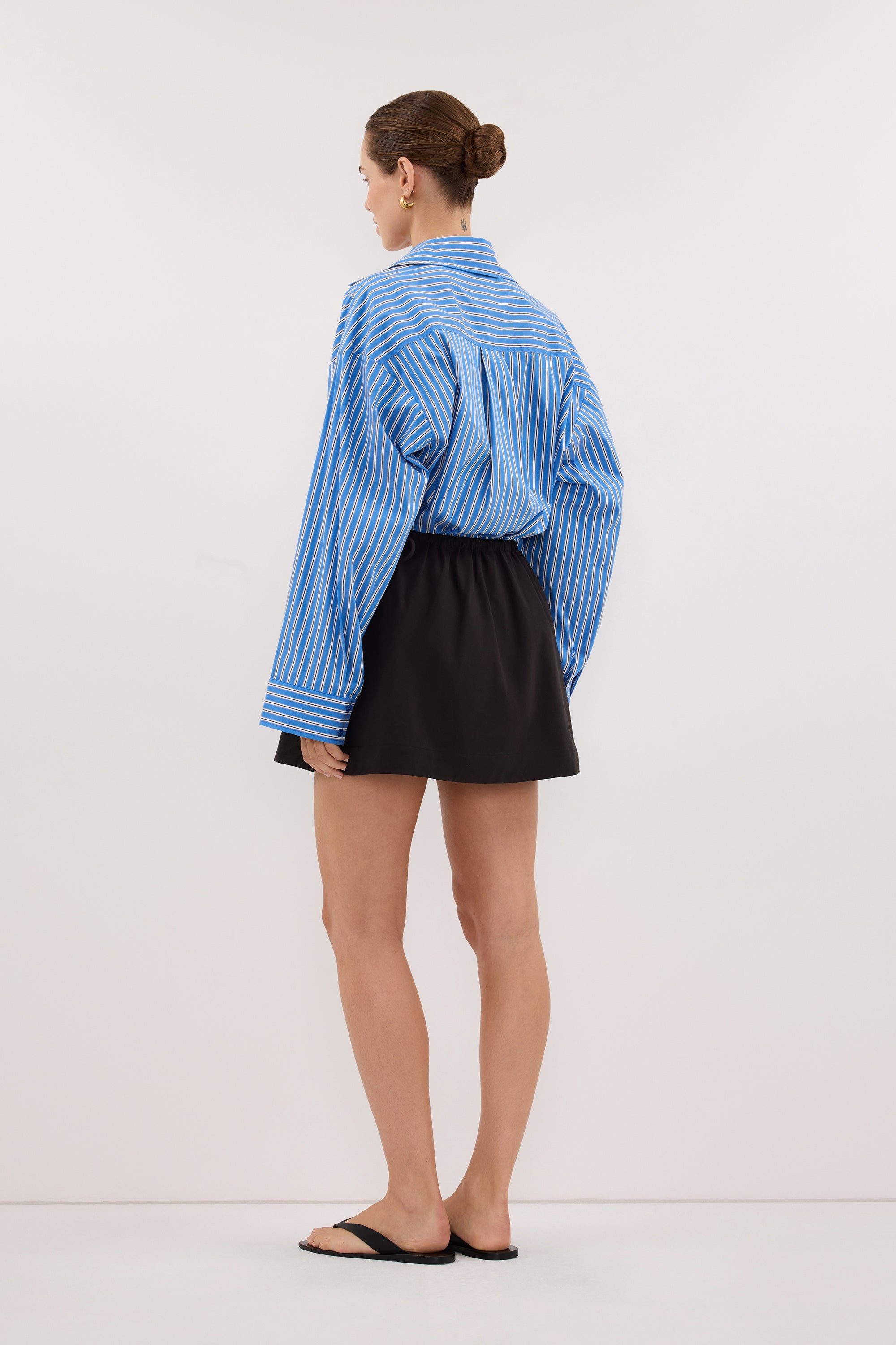 ROMI BLACK COTTON MINI SKIRT