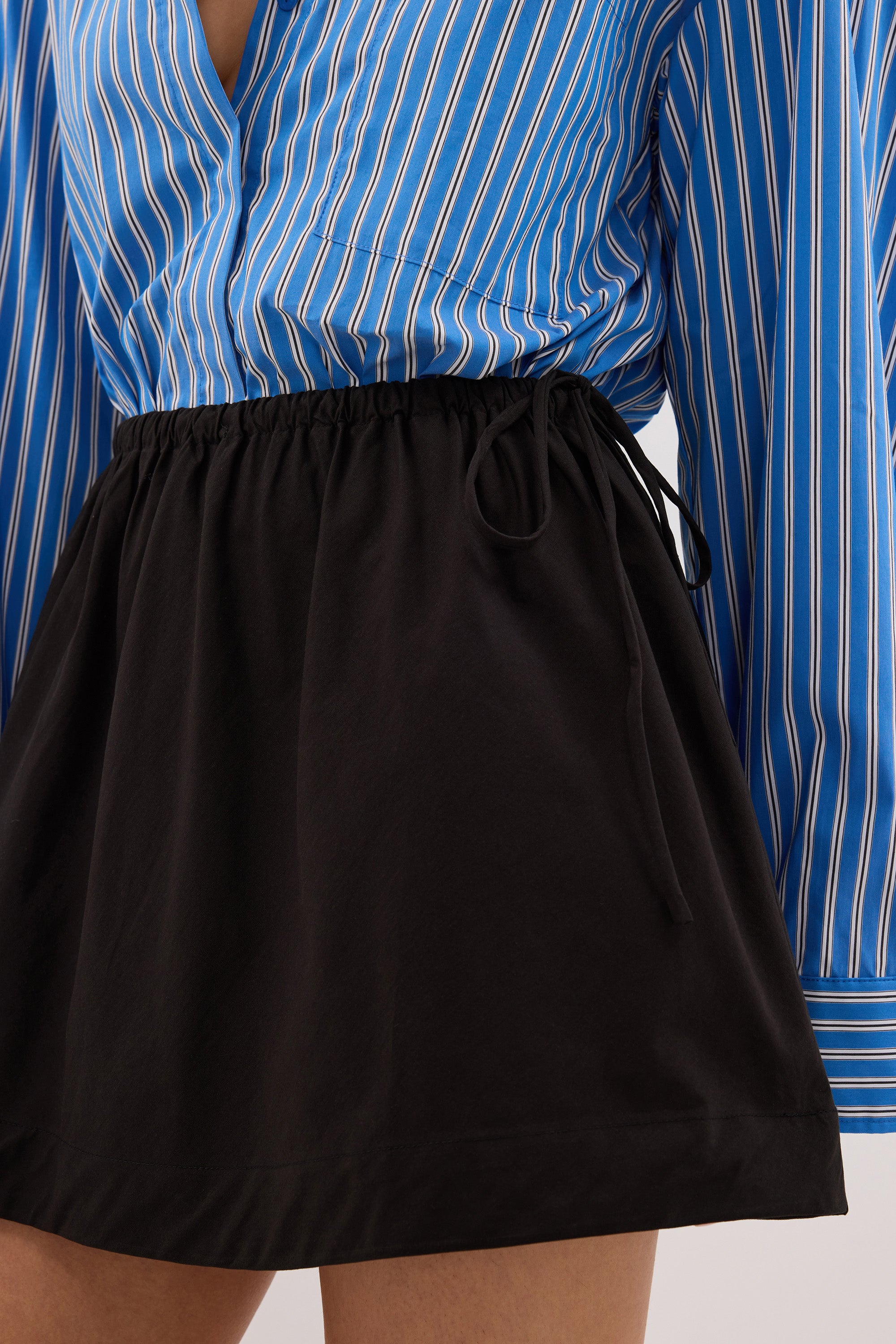 ROMI BLACK COTTON MINI SKIRT