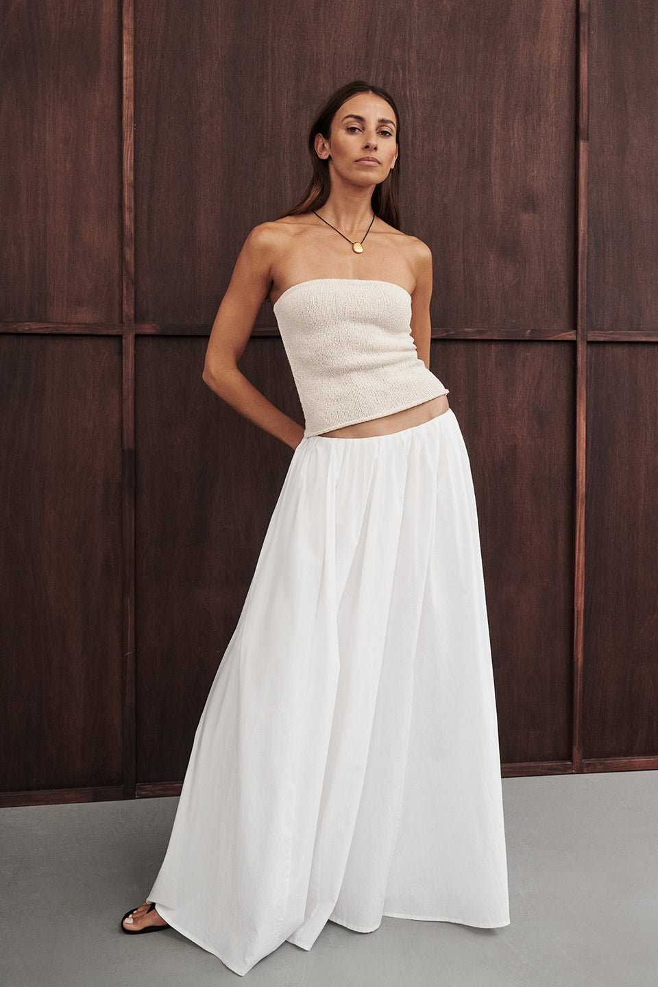 MARINA OFF WHITE MIDI SKIRT Clothing DISSH Boutiques 6 OFF WHITE 