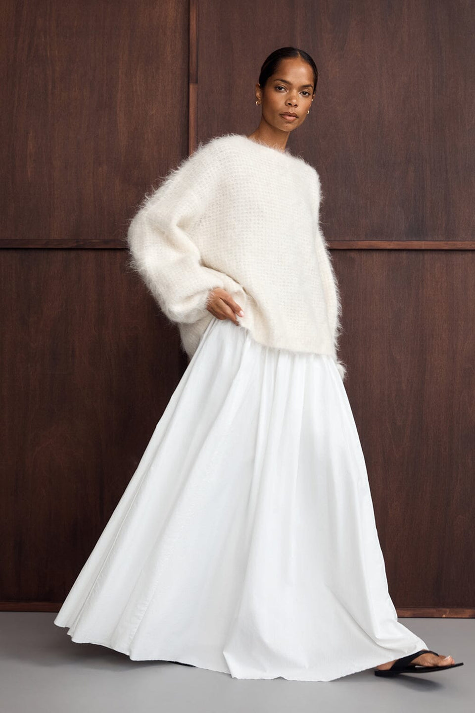 MARINA OFF WHITE MIDI SKIRT Clothing DISSH Boutiques 6 OFF WHITE 