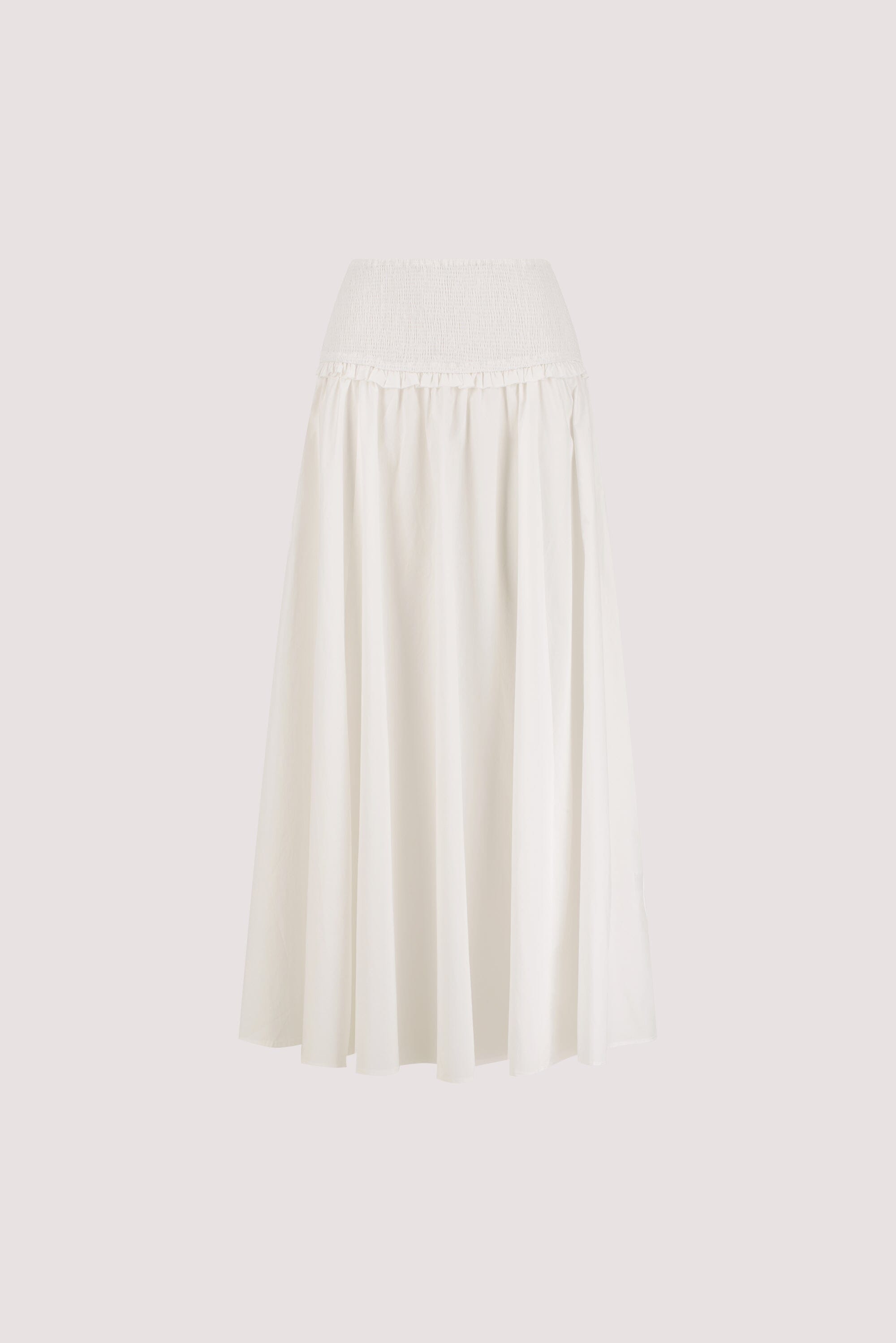 EDIE WHITE COTTON MIDI SKIRT
