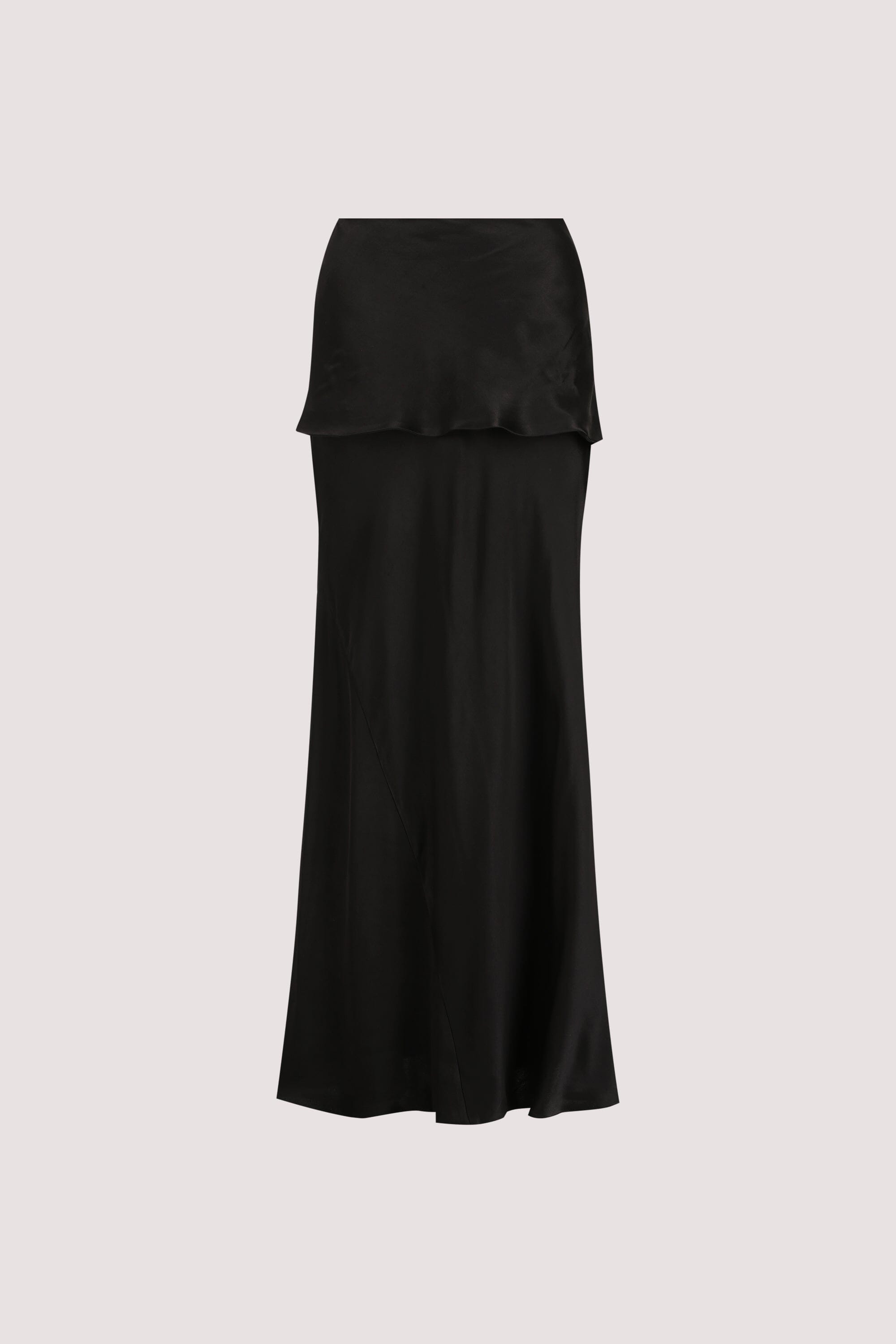 JELENA BLACK SATIN OVERLAY MAXI SKIRT