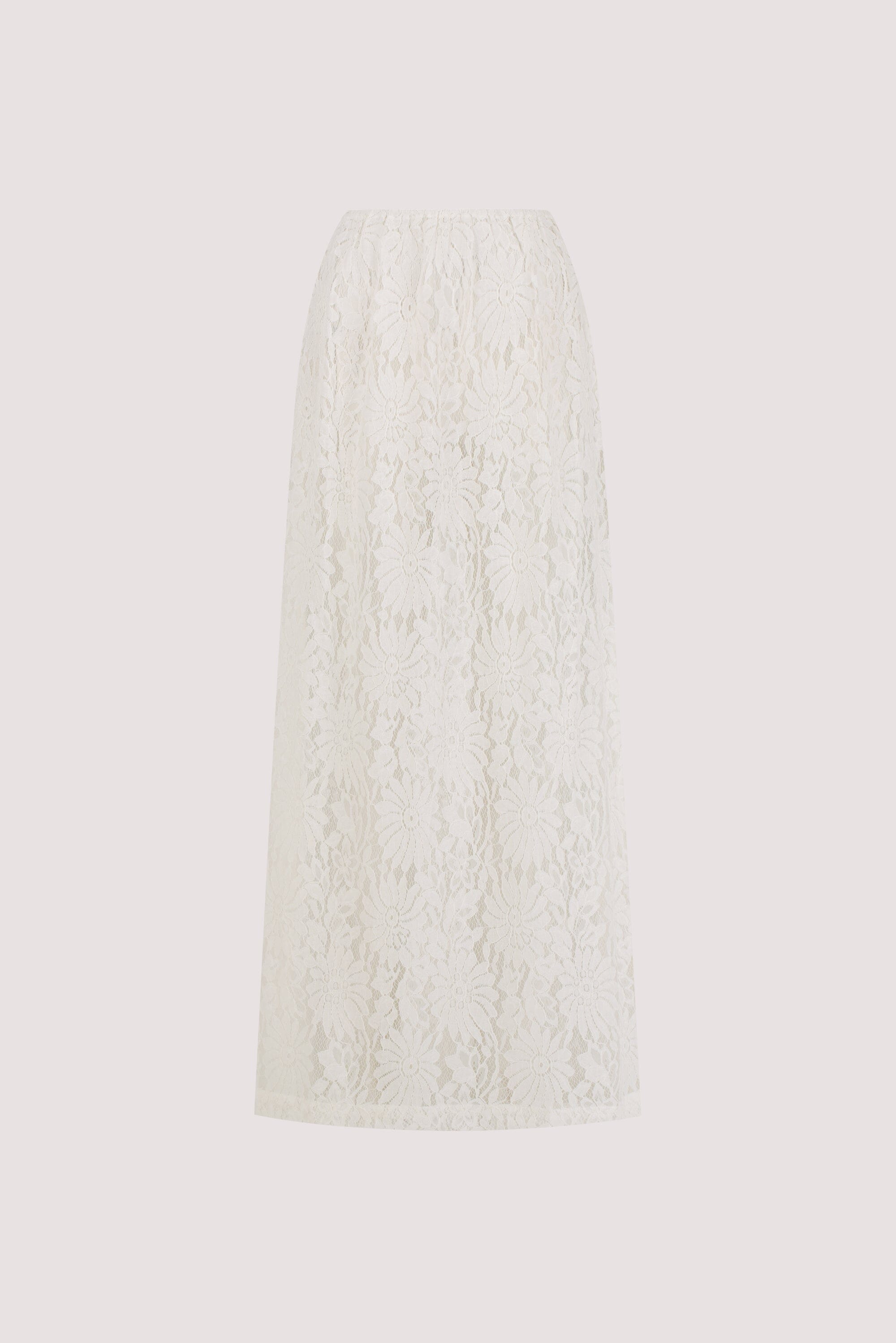 WILMA WHITE LACE MIDI SKIRT
