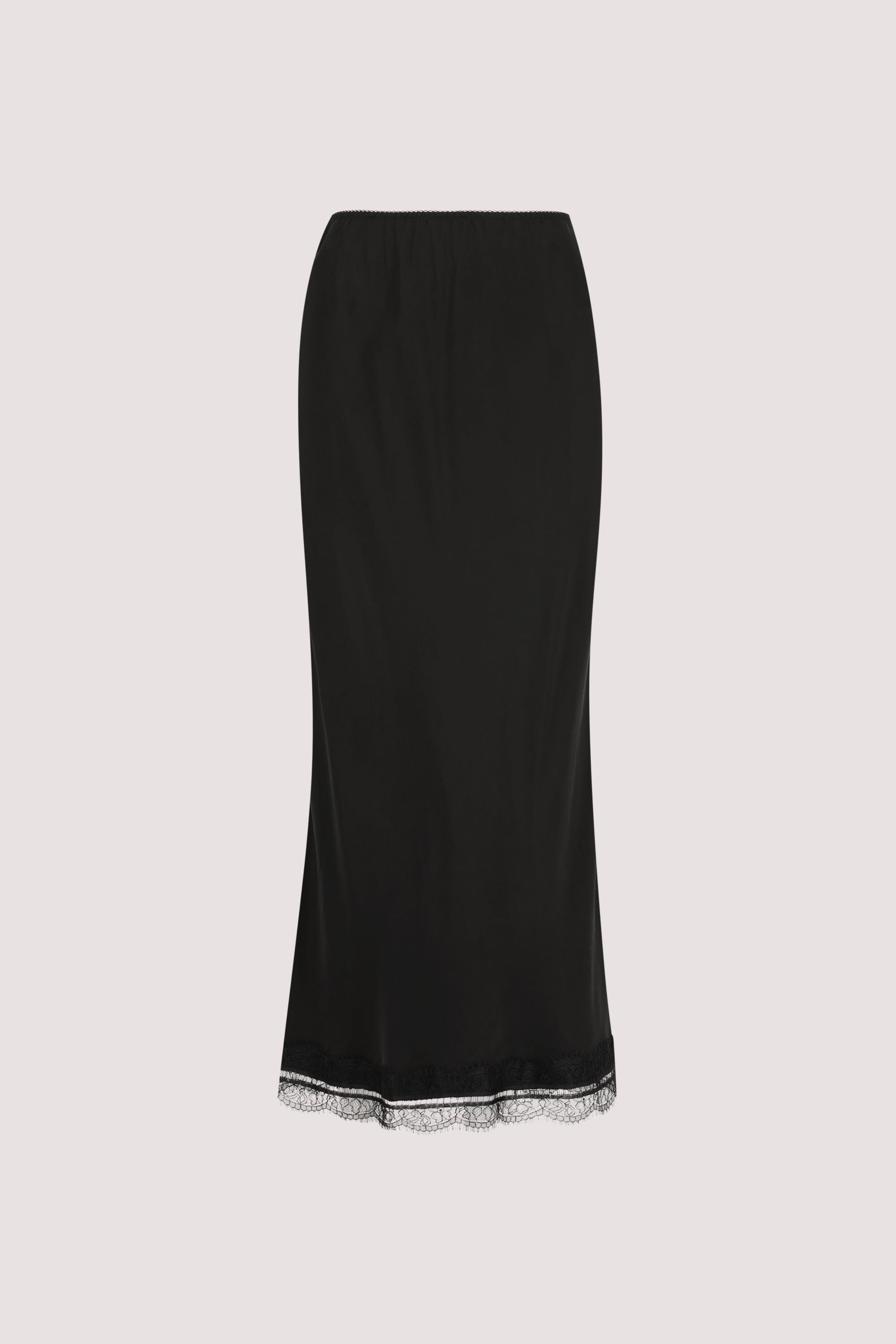 ANDREA BLACK CUPRO MIDI SKIRT