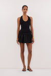CATANIA BLACK LINEN MINI SKIRT