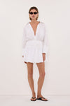 CATANIA WHITE LINEN MINI SKIRT