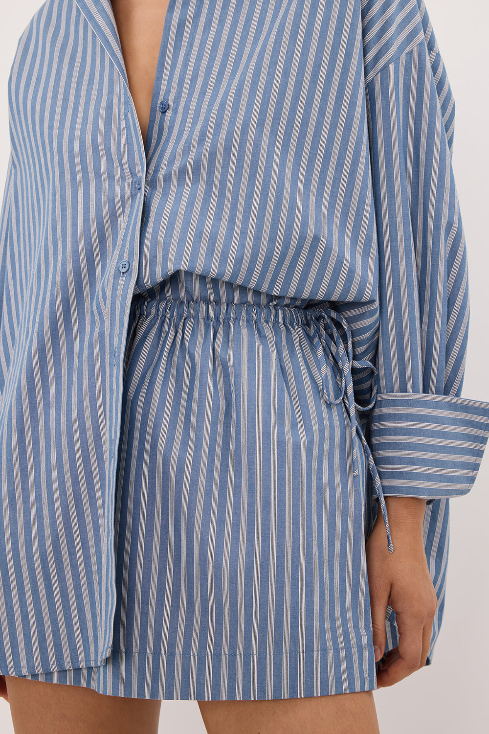 GRACIE BLUE STRIPE MINI SKIRT 