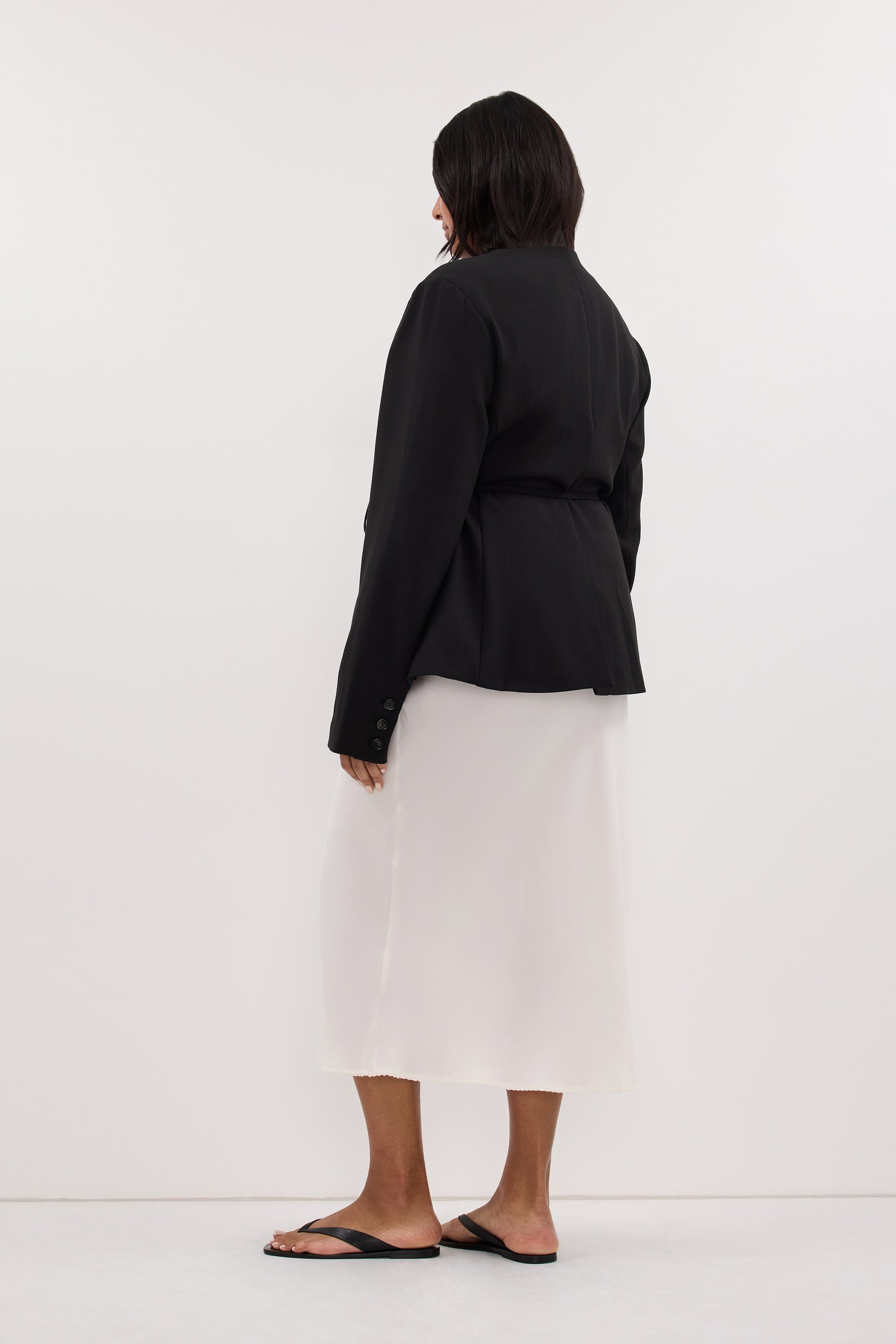 ARELIA WHITE CUPRO MIDI SKIRT