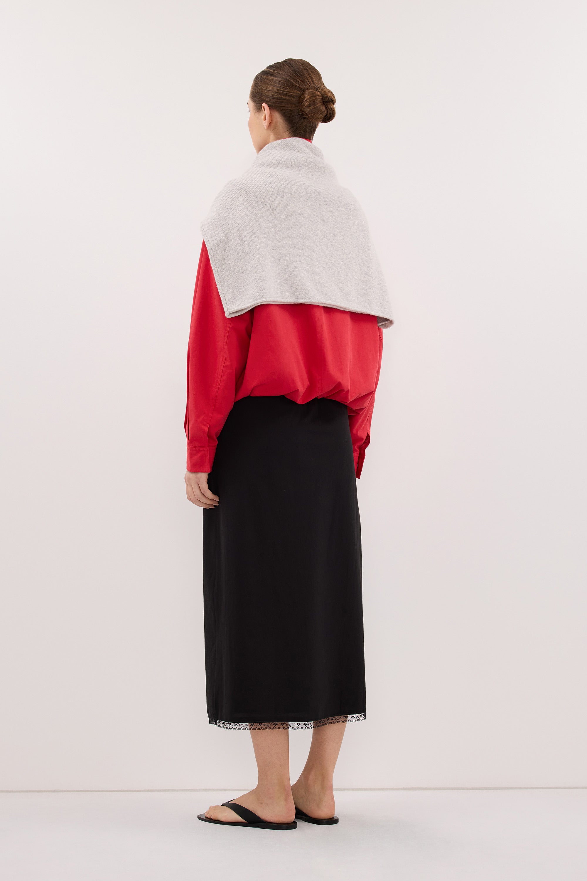 ROSIN BLACK KNEE LENGTH SKIRT