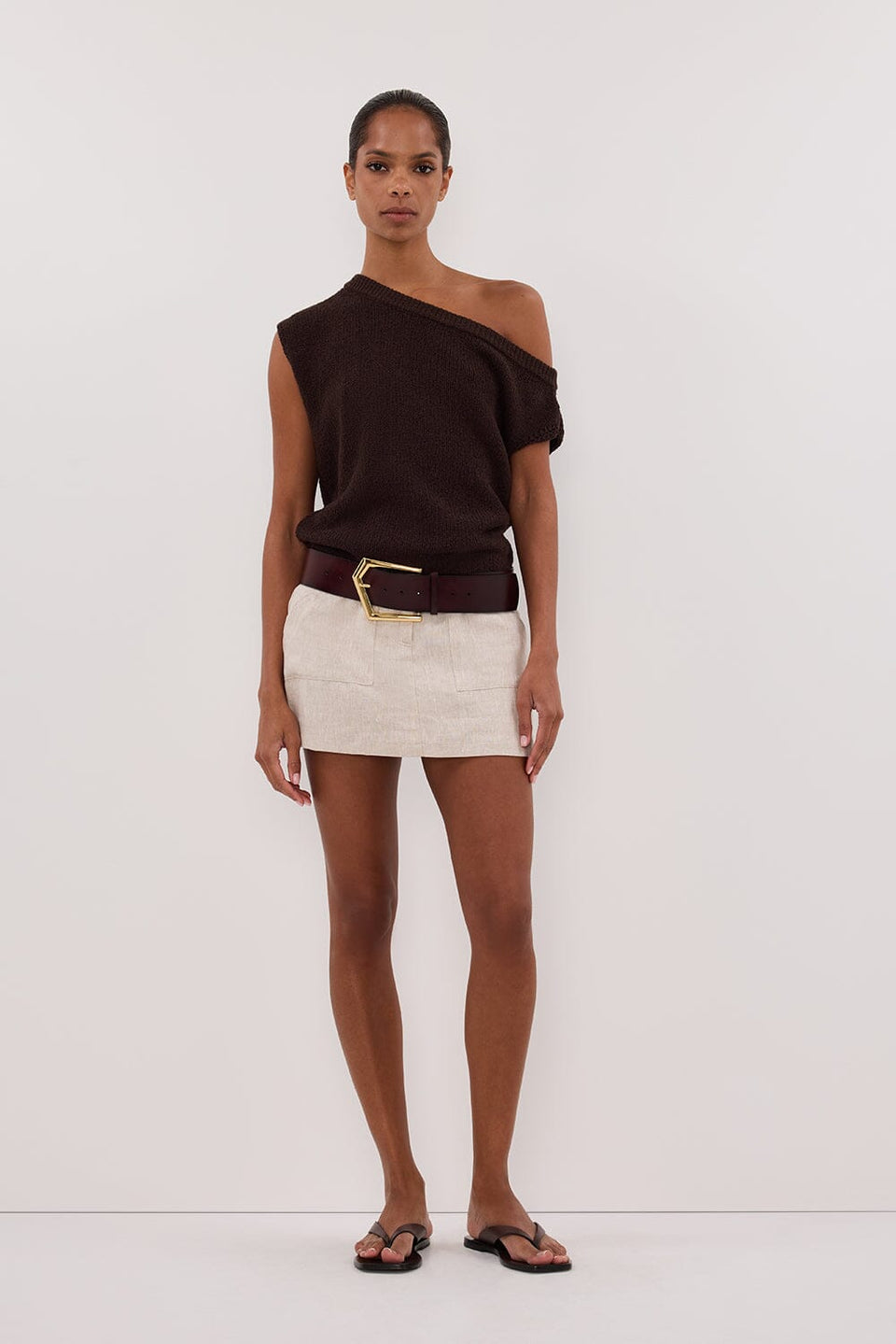 EVA NATURAL LINEN SKORT Clothing DISSH Boutiques 