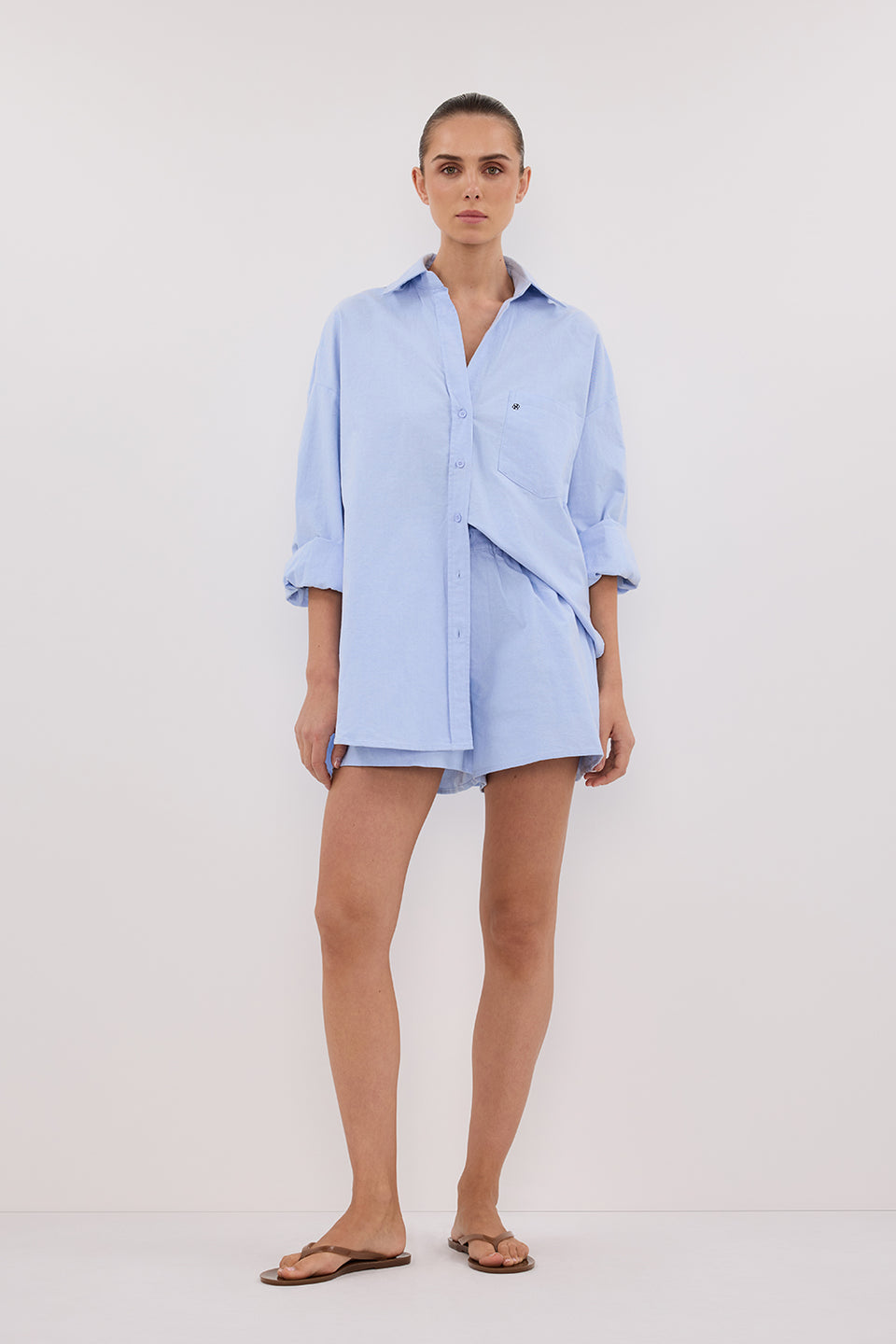 RHEA BLUE COTTON SHORT Clothing DISSH Boutiques 