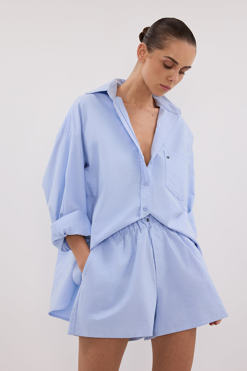 RHEA BLUE COTTON SHORT Clothing DISSH Boutiques 