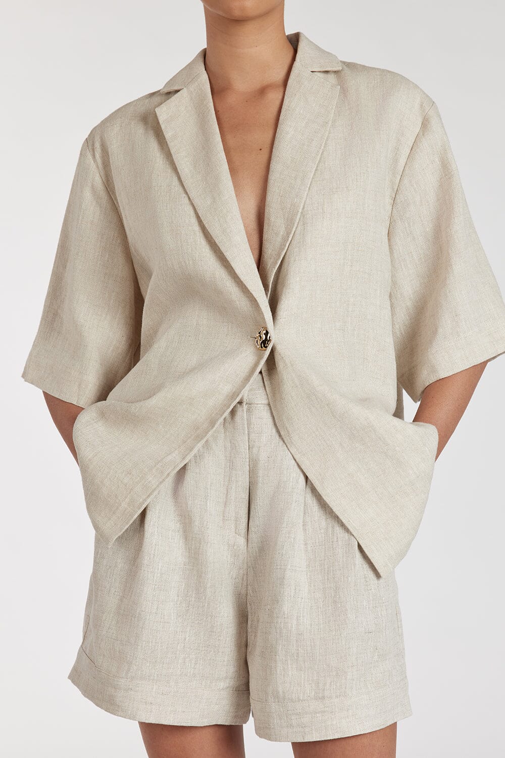 ALONDRA NATURAL LINEN SHORT Clothing DISSH Boutiques 