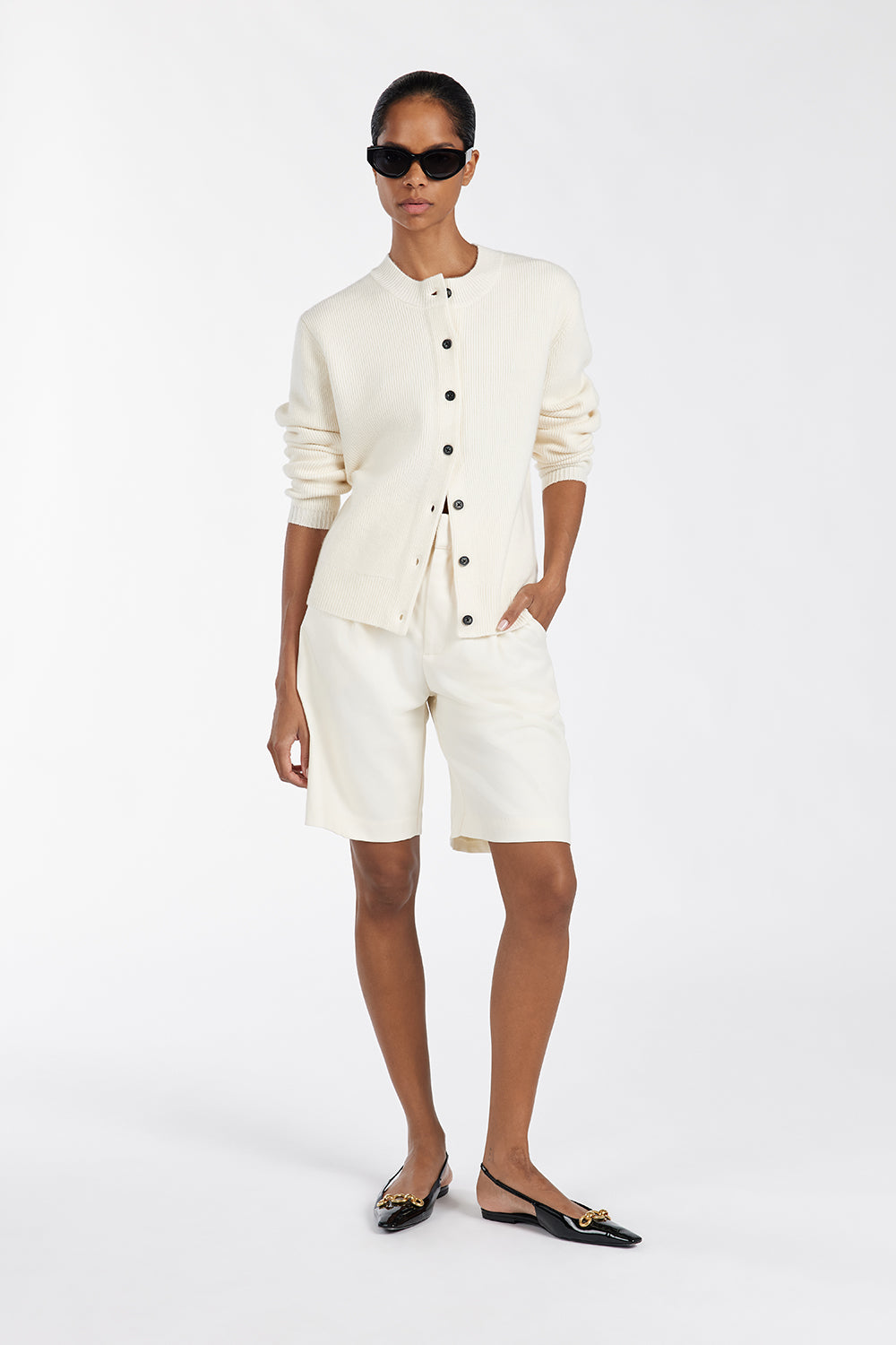 BECKHAM CREAM BERMUDA SHORT Clothing DISSH Boutiques 