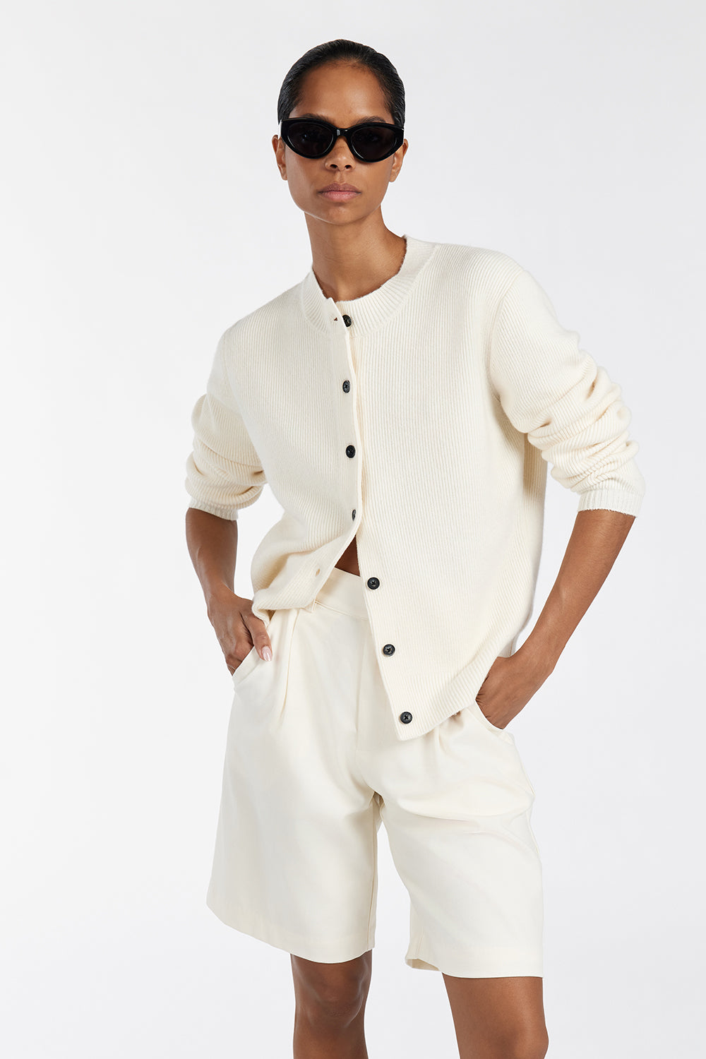 BECKHAM CREAM BERMUDA SHORT Clothing DISSH Boutiques 