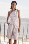 KAYLA WHITE LINEN BERMUDA SHORT