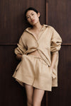 LUNE TAN LINEN SHORT