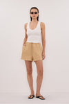 LUNE TAN LINEN SHORT