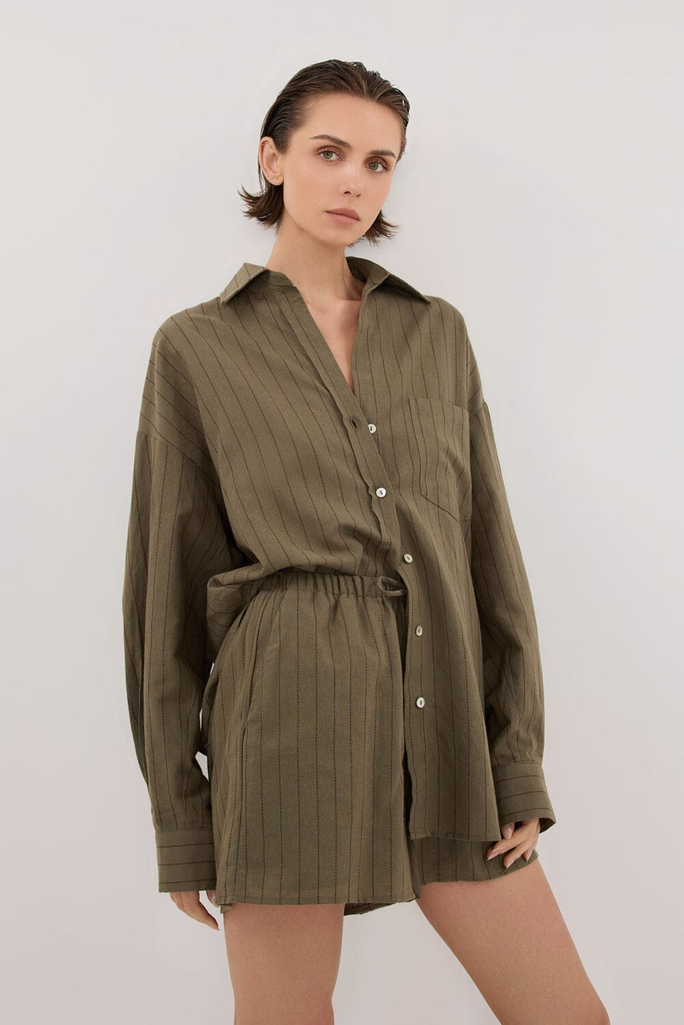 OLLIE MOSS STRIPE SHORT Clothing DISSH Boutiques 6 MOSS 