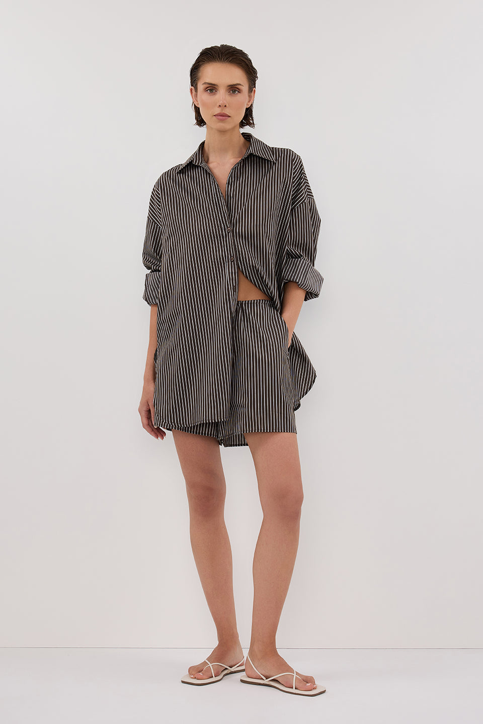 PALMA B.CHOC SILK BLEND SHORT Clothing DISSH Boutiques 