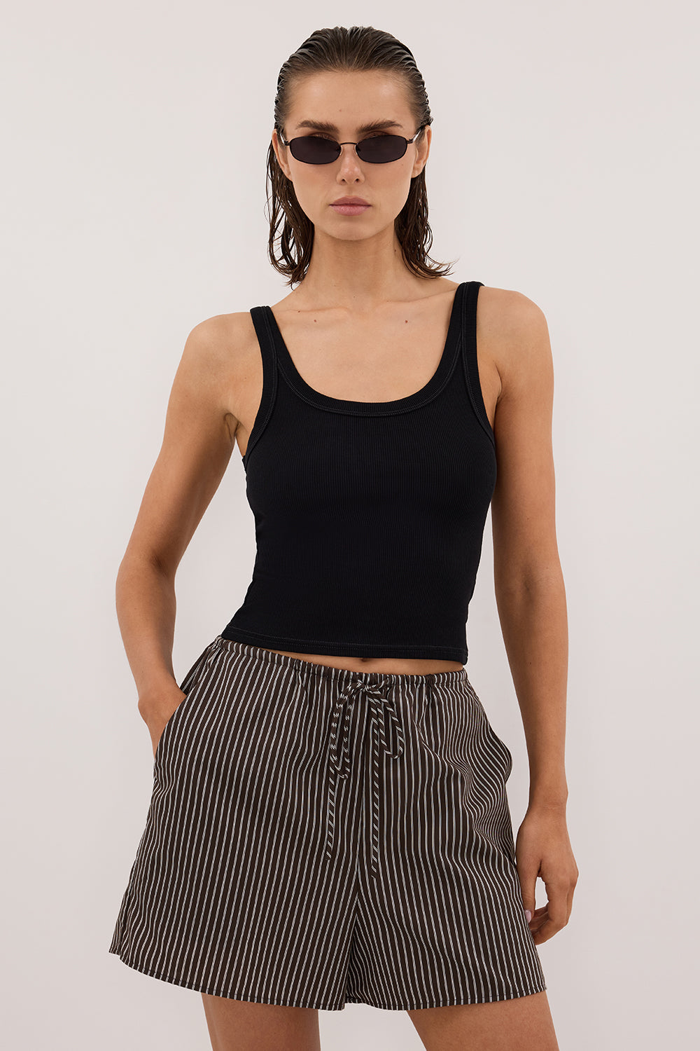 PALMA B.CHOC SILK BLEND SHORT Clothing DISSH Boutiques 