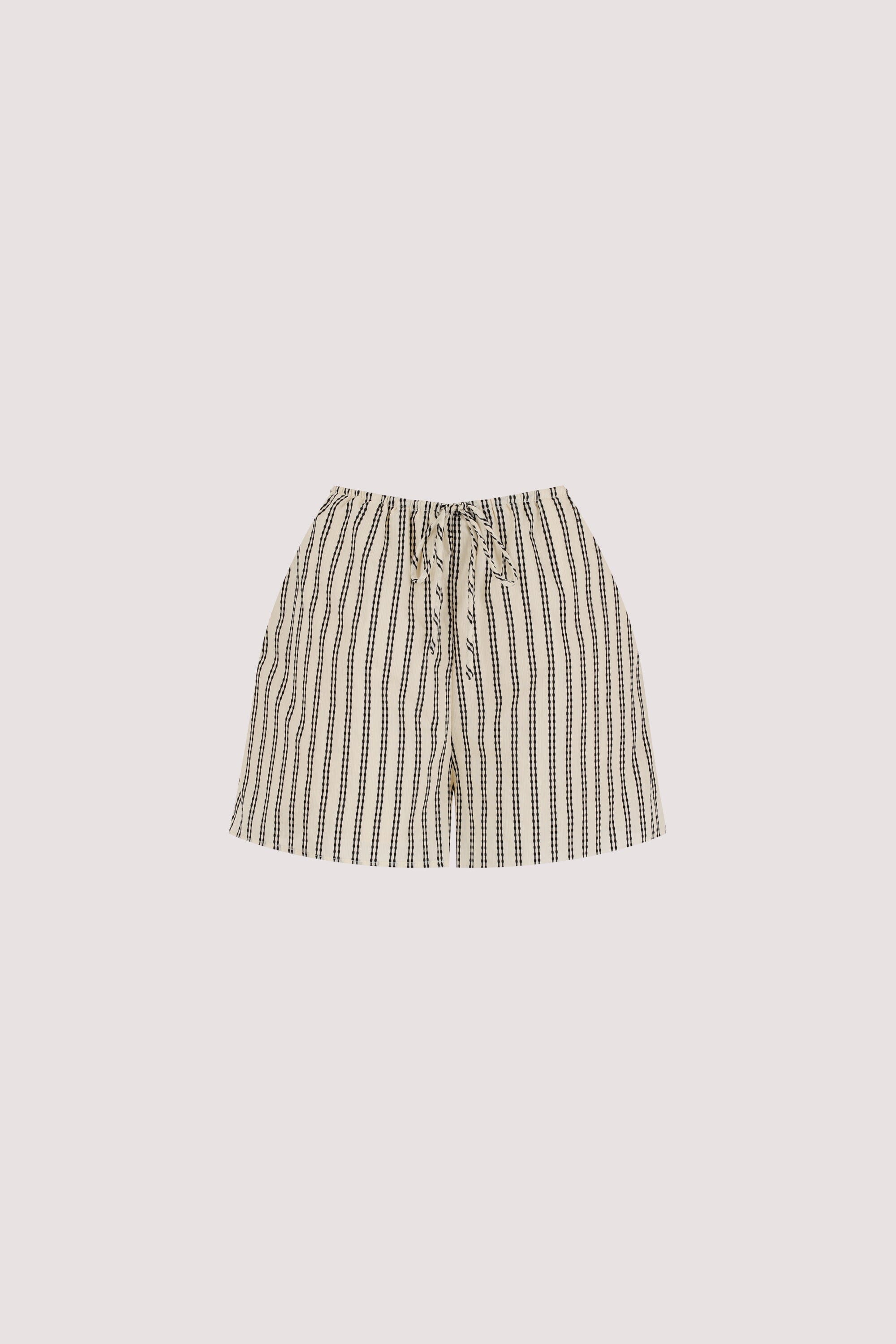 ELLIE CREAM STRIPE DRAWSTRING SHORTS