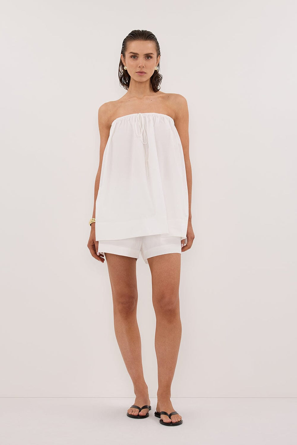 SOMMER WHITE POPLIN SHORT Clothing DISSH Boutiques 6 WHITE 