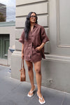 HELENA COCOA LINEN SHORT