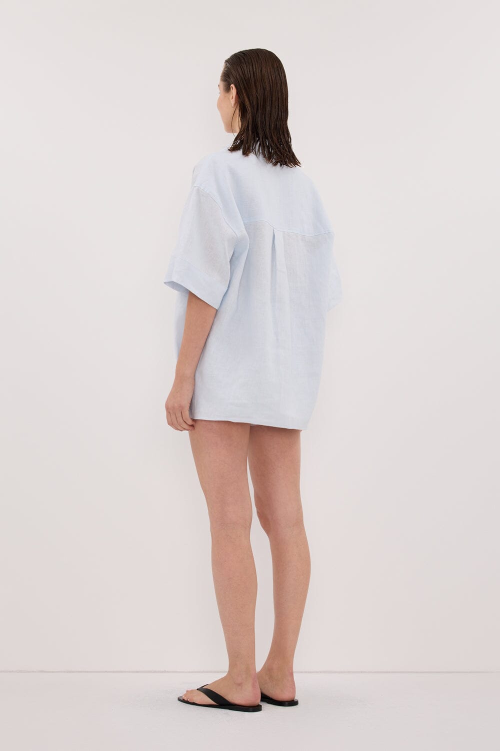 HELENA CORNFLOWER LINEN SHORT