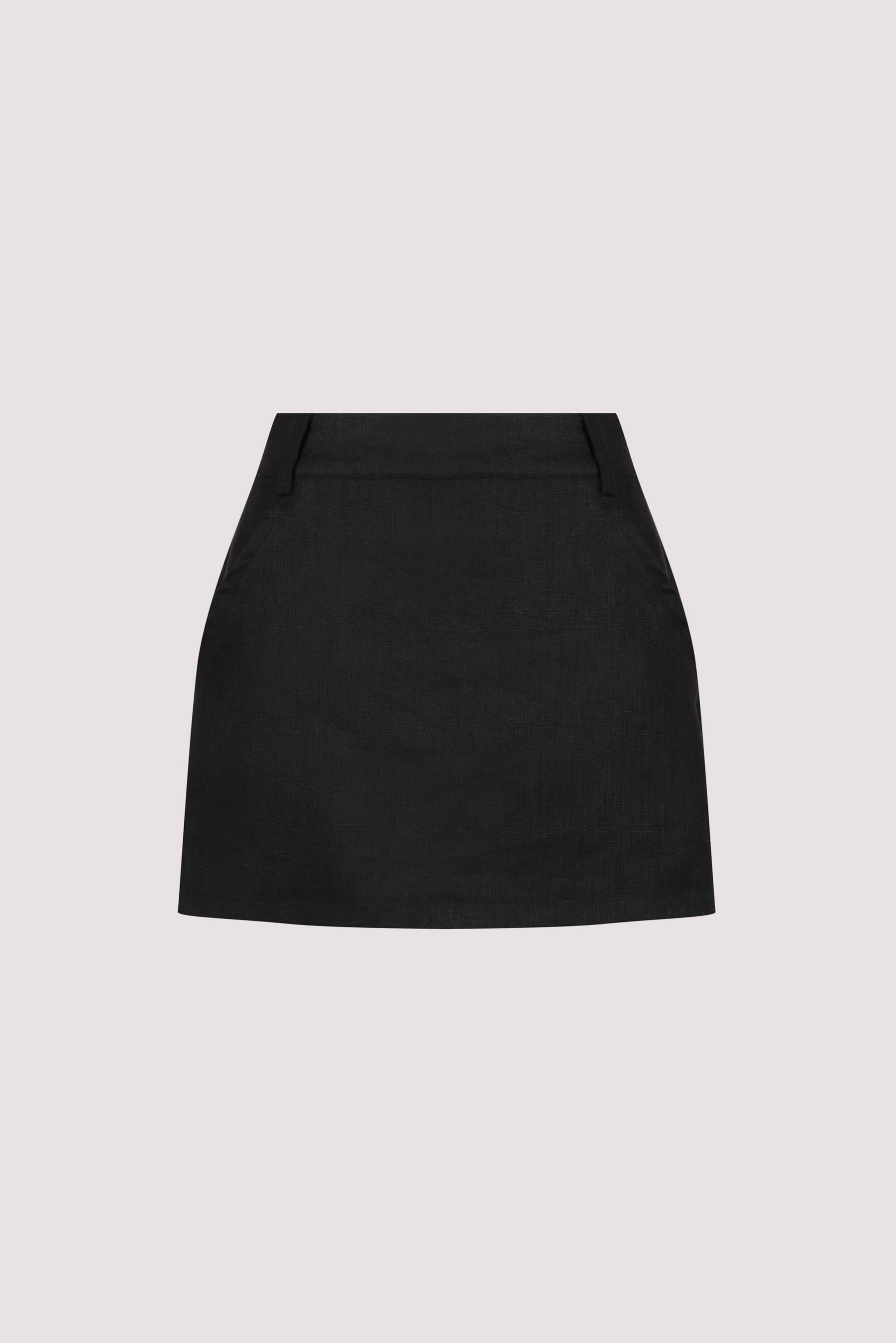 EVIE BLACK LINEN SKORT Clothing DISSH Boutiques 