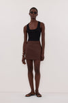 EVIE COCOA LINEN SKORT