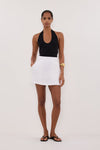 EVIE WHITE LINEN SKORT