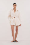 RHEA CREAM COTTON DRAWSTRING SHORT