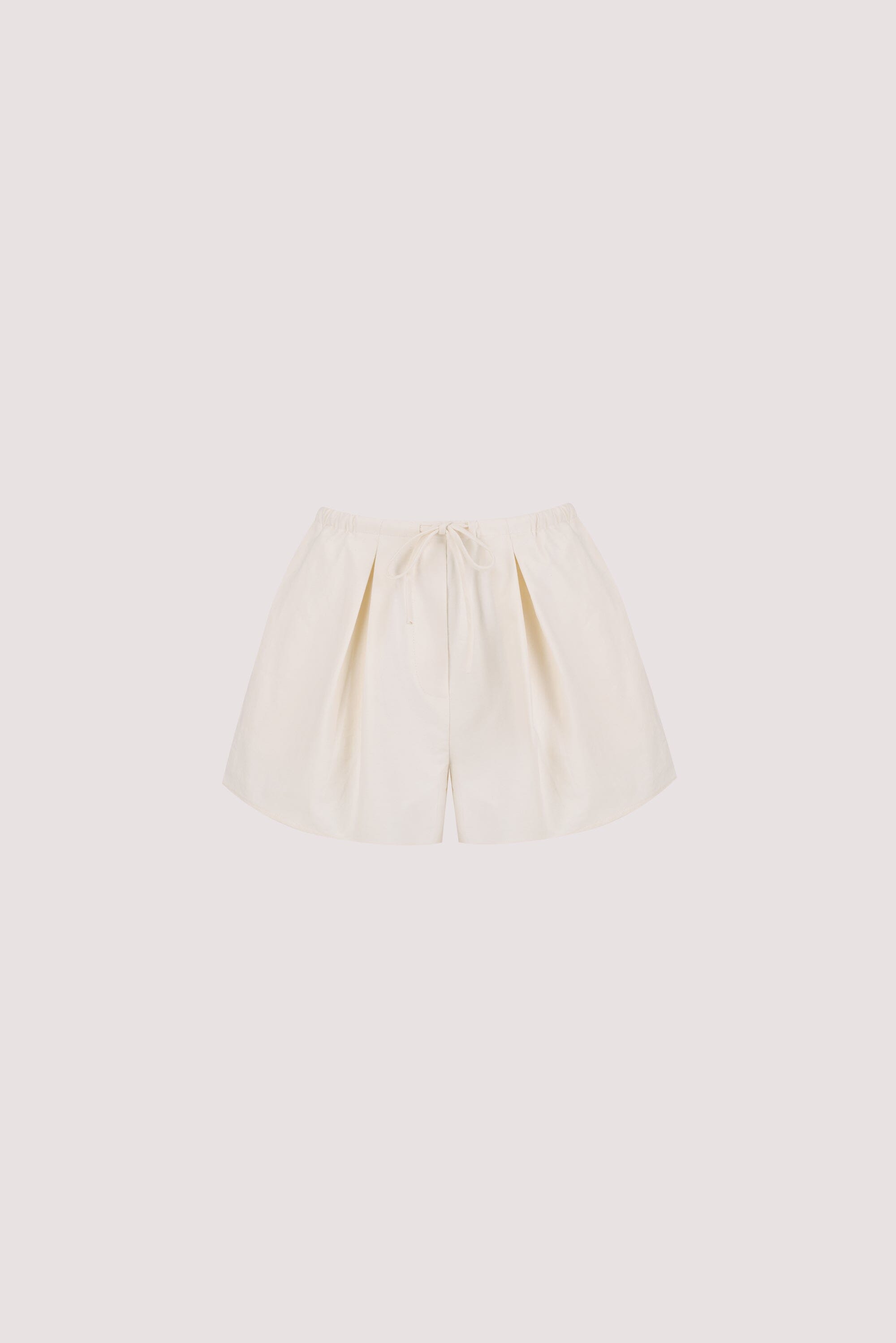 RHEA CREAM COTTON DRAWSTRING SHORT