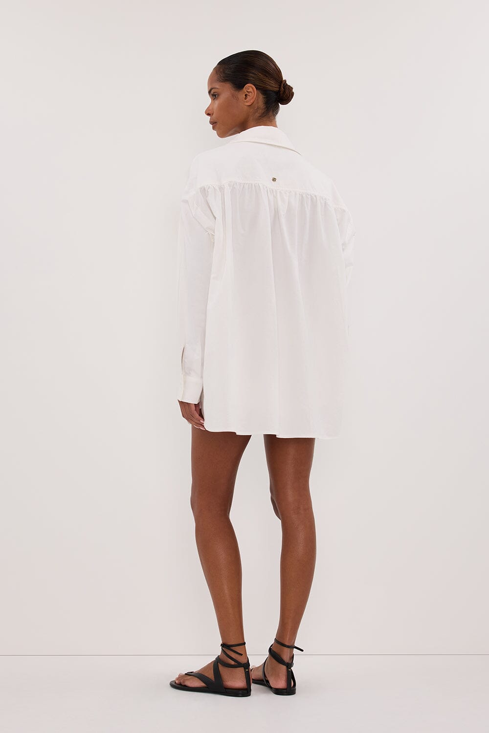 RHEA WHITE COTTON DRAWSTRING SHORT
