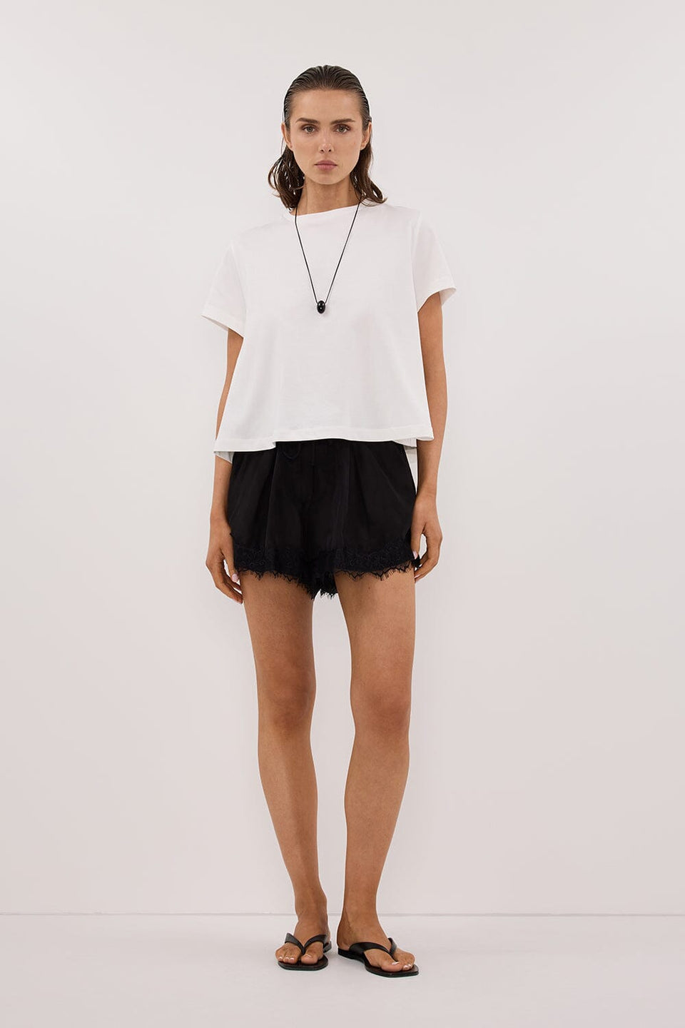 ANDREA BLACK CUPRO LACE SHORT Clothing DISSH Boutiques 