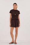 ANDREA PLUM CHOC CUPRO LACE SHORT