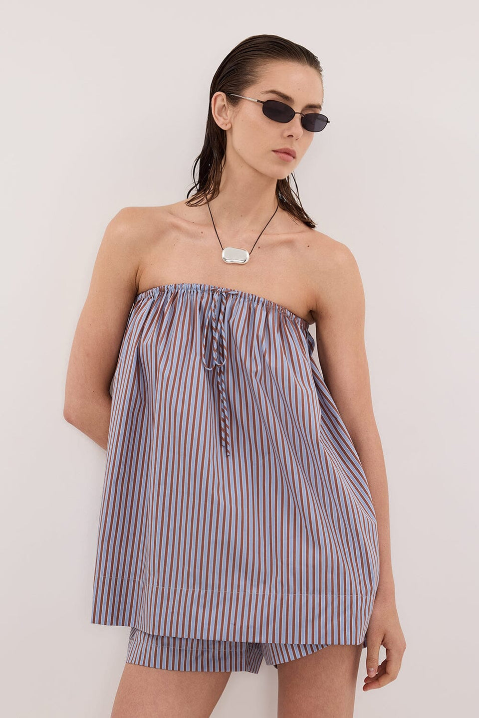 HARRI STRIPE COTTON BLEND SHORTS Clothing DISSH Boutiques 