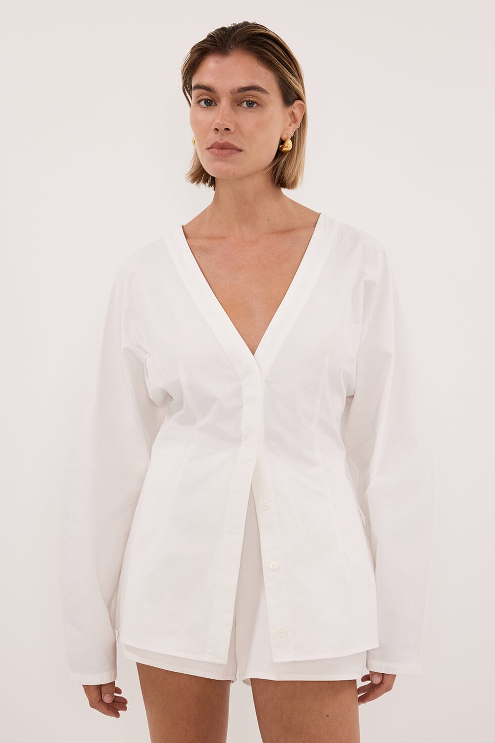 EDENA WHITE COTTON SHORT