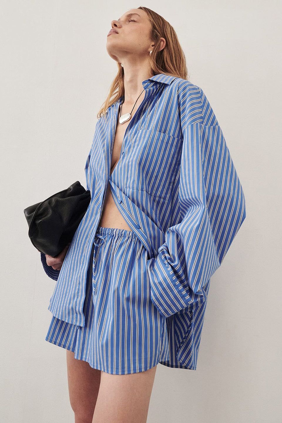 MISHA AZURE BLUE STRIPE SHORT Clothing DISSH Boutiques 