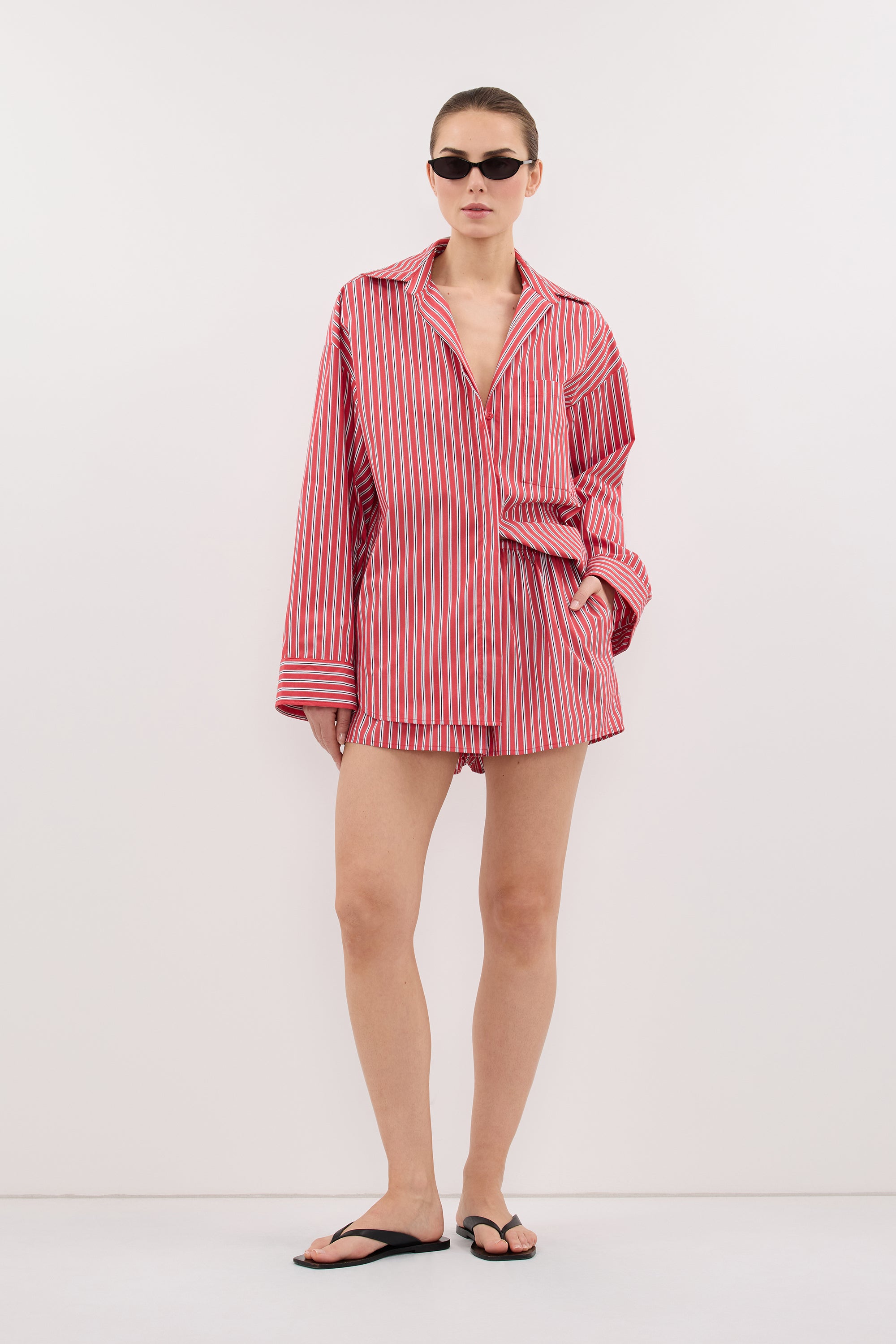 MISHA RED STRIPE SHORT