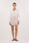 RENNA NATURAL WRAP LINEN SKORT