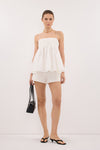 CASEY IVORY CRINKLE RAMIE SHORT - PRE ORDER