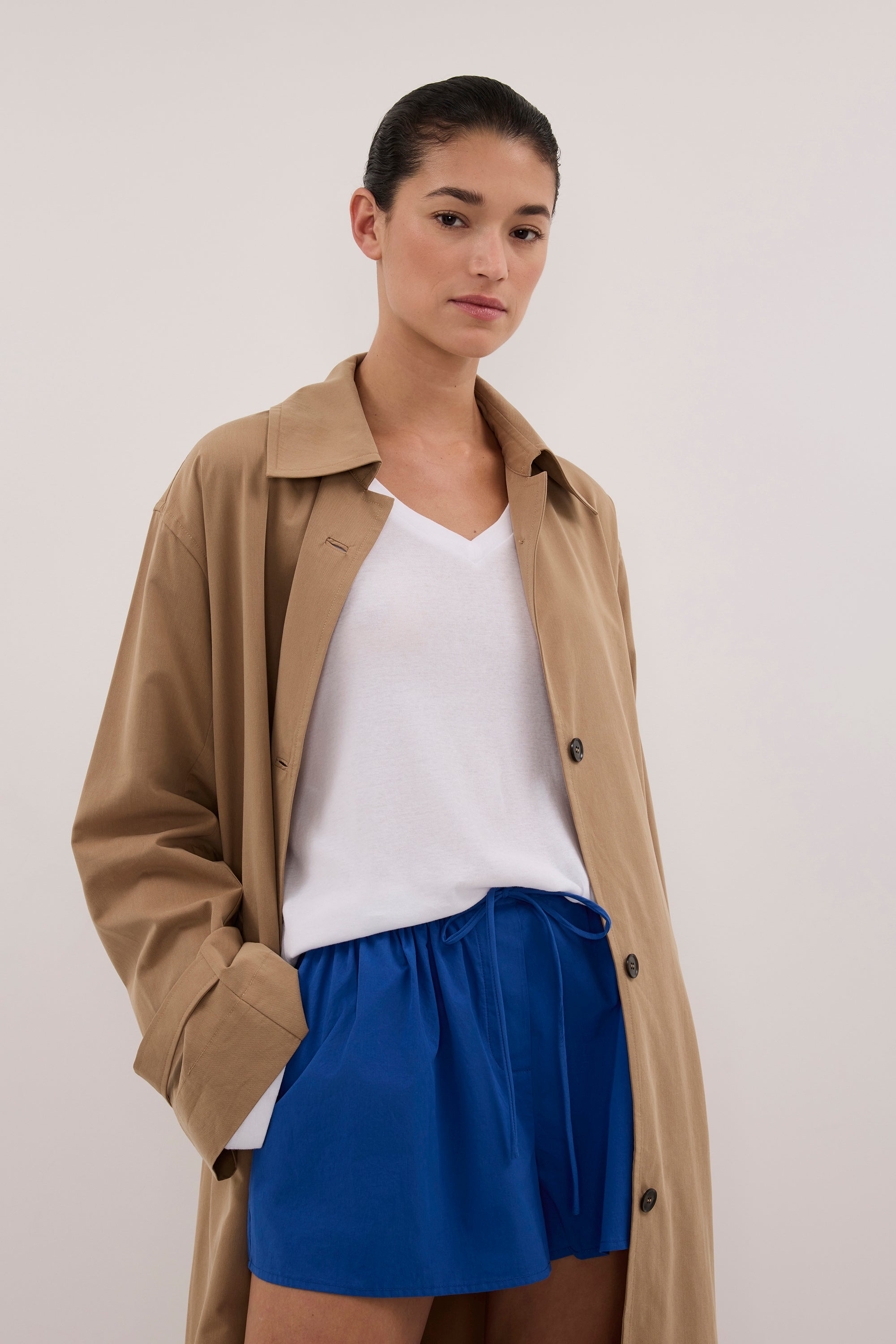 INA COBALT LIGHTWEIGHT COTTON SHORT